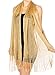 Womens Wedding Evening Wrap Shawl Fringe Prom Weddings Party Evening Scarfs for Women (Gold)
