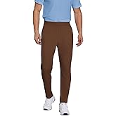 PINSPARK Men's Sweat Elastic Waist Golf Pants Stretch Relaxed Fit Pull on No Belt Loops Casual Dress Pants with Pockets