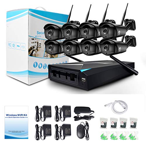 Security Camera Wireless, JOOAN 8 Channels H.264 NVR Full HD with 8 960p Wireless Security Camera Outdoor for Homes Motion Detection CCTV Surveillance Security System Digital Video Recorder