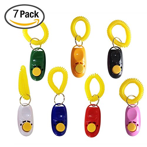Pet Training Clicker with Wrist Strap 7 Pack Dog Training Clicker Set