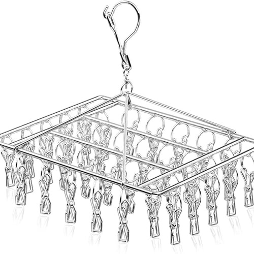 Varal Multiuso Inox 40 Prendedores para Roupas Íntimas e Acessórios – Estrutura Dobrável de Alta Durabilidade Antiferrugem