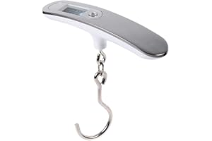 AUNMAS Digital Hanging Luggage Scale, 50Kg/10G Portable Postal Luggage Weight Scale Handheld LCD Display Scale with Hook for Travel Accessories(Silver Color+Hook)