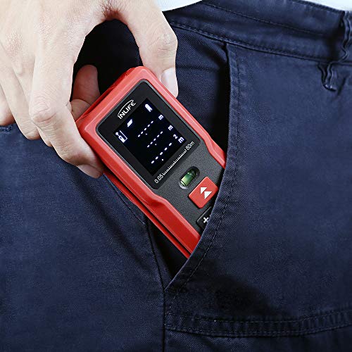 Digital Laser Distance Meter 262FT/ 80M,InLife Backlit LCD Laser Measure, Laser Measuring Device with Single-distance, Continuous, Area, Volume Measurement and Pythagorean Modes