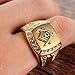 PMTIER Men's Cubic Zirconia Masonic Freemason Gold Plated Stainless Steel Rings Size 13