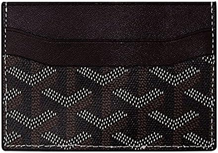 Luxury Fashion Men Women Girl Genuine Leather Slim Credit Card Holder Minimalist Front Pocket Wallet Bag (Coffe)
