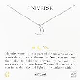MUSTHAVE 18K Gold Plated Simple Line Crescent Necklace, White Gold Color, Anchor Chain, Moon, Size 16 inch + 2 inch Extender, Gift Card, Birthday, BFF, Unisex (White Gold)