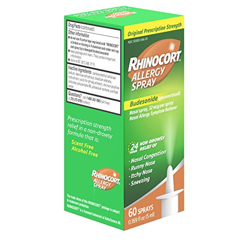 Rhinocort Allergy Nasal Spray with Budesonide Allergy Medicine, Non