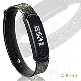 Q-Band Fitness Tracker - Watch, Activity, Steps, Fitness, Calories & Sleep Tracker Wristband - Wireless Bluetooth Synchronization with iPhone & Android Devices - Durable Battery- OLED Display