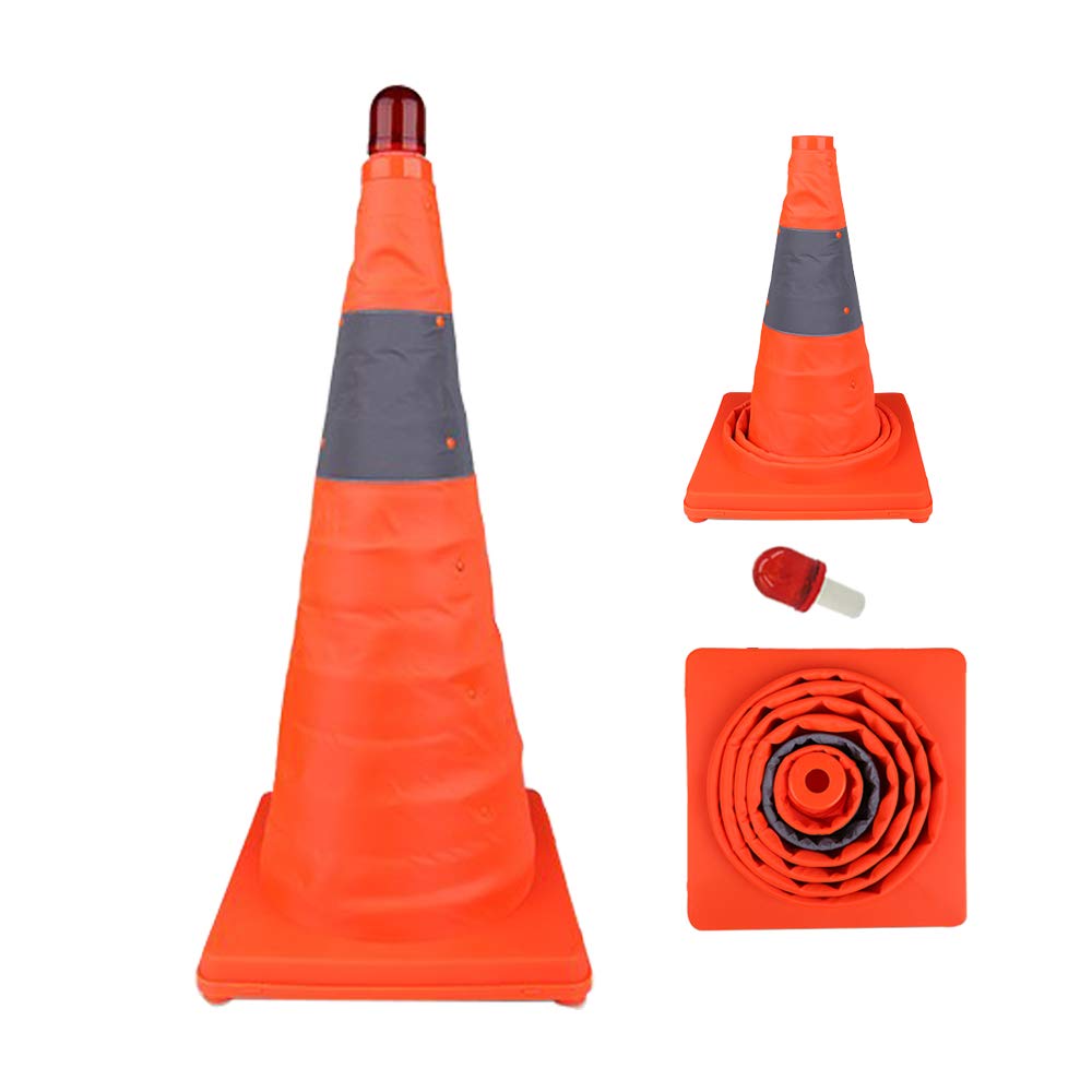 Annurssy 28inch Collapsible Traffic Cone with LED Light MultiFunction