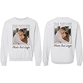 Hee-Roes Custom Sweatshirt with Photo Personalized Photo Sweaters for Women Picture Text Logo Pullover