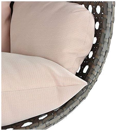 Island Gale Luxury 2 Person Outdoor Patio Hanging Wicker Swing Chair
