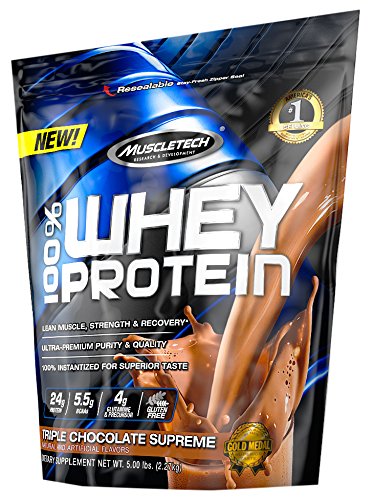 MuscleTech 100% Whey Protein Powder, Triple Chocolate Supreme, 5 Pound