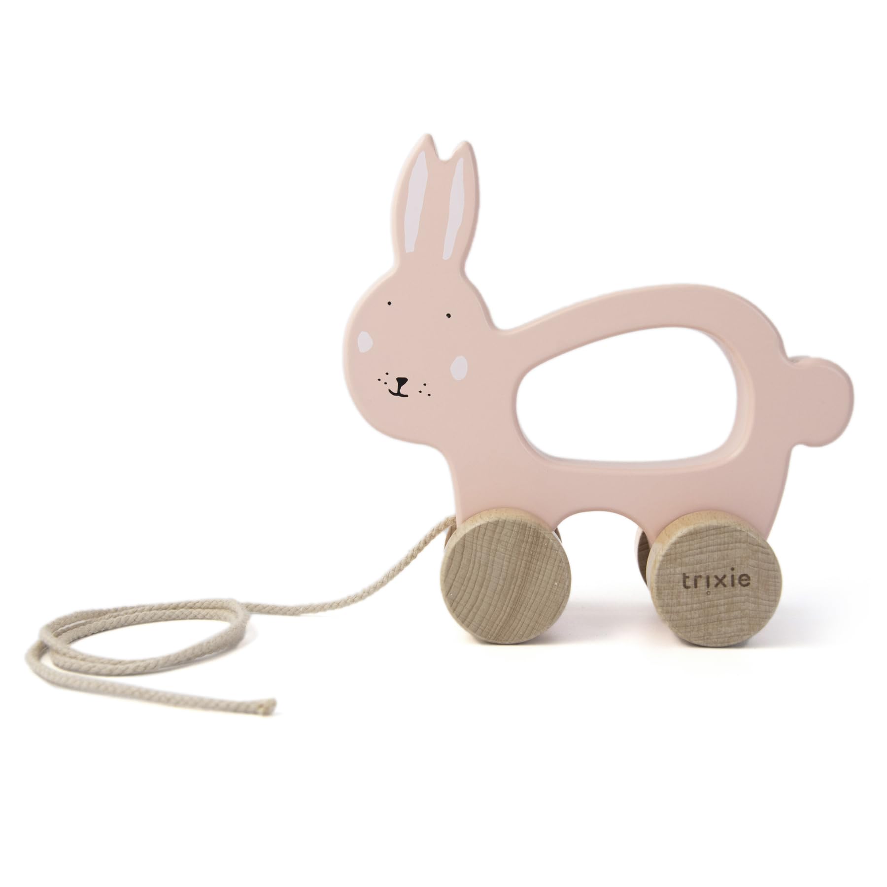 Trixie Mrs. Rabbit Pull Along Toy - FSC-Certified Wood - 12m+ - Pink