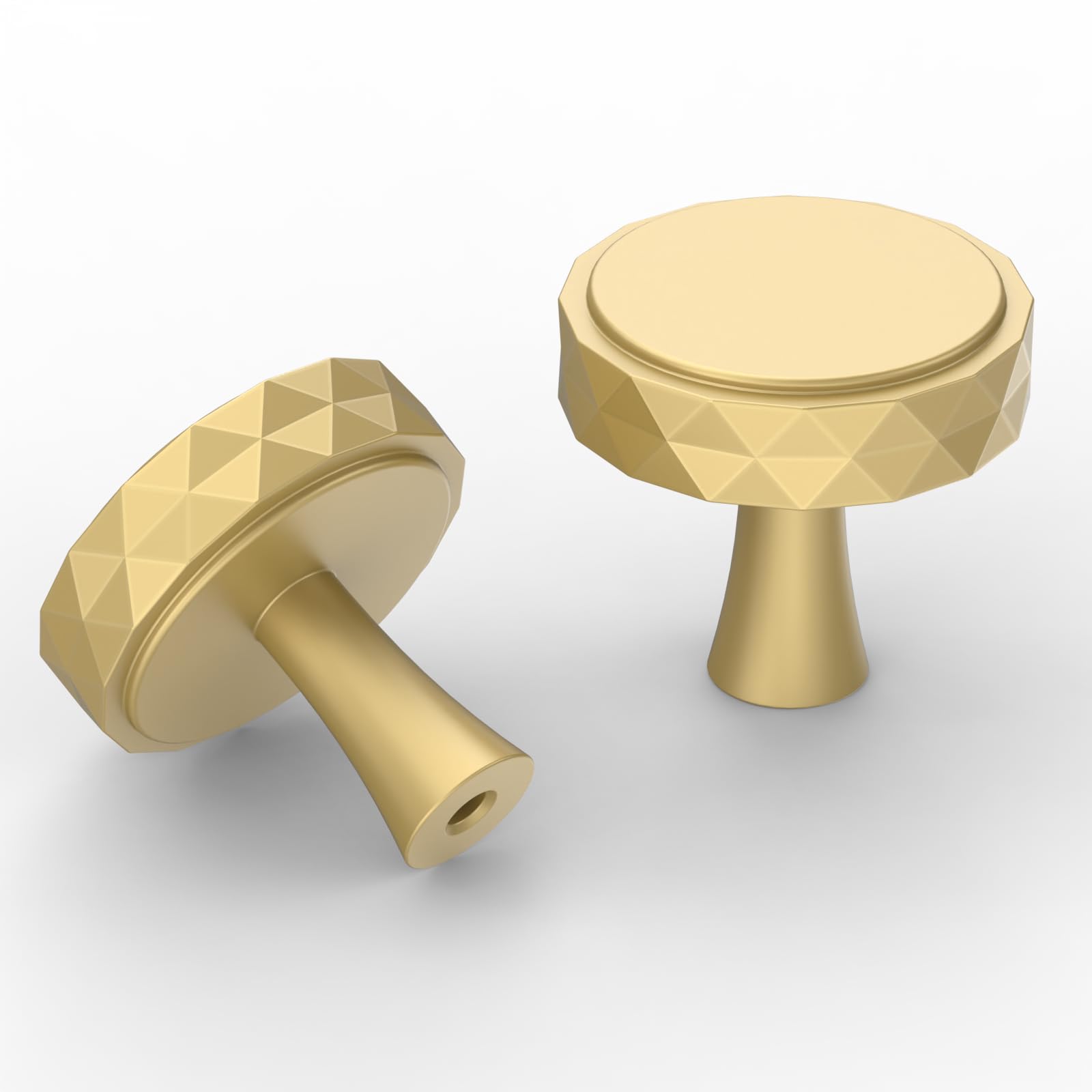 9BUILD 10 Pack Gold Cabinet Knobs - Zinc Alloy Single Hole Cupboard Handles - Round Door Knobs for Drawers and Wardrobes - UK0051