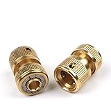 Joywayus 1/2" ID Hose Solid Brass Fitting Garden Tools Quick Repair Damaged Leaky Adapter Garden Water Irrigation Connector 2