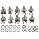 Guitar Potentiometer Audio Pots B500K OHM Replacement 16.5mm Base Dia 18mm Shaft Pack of 10