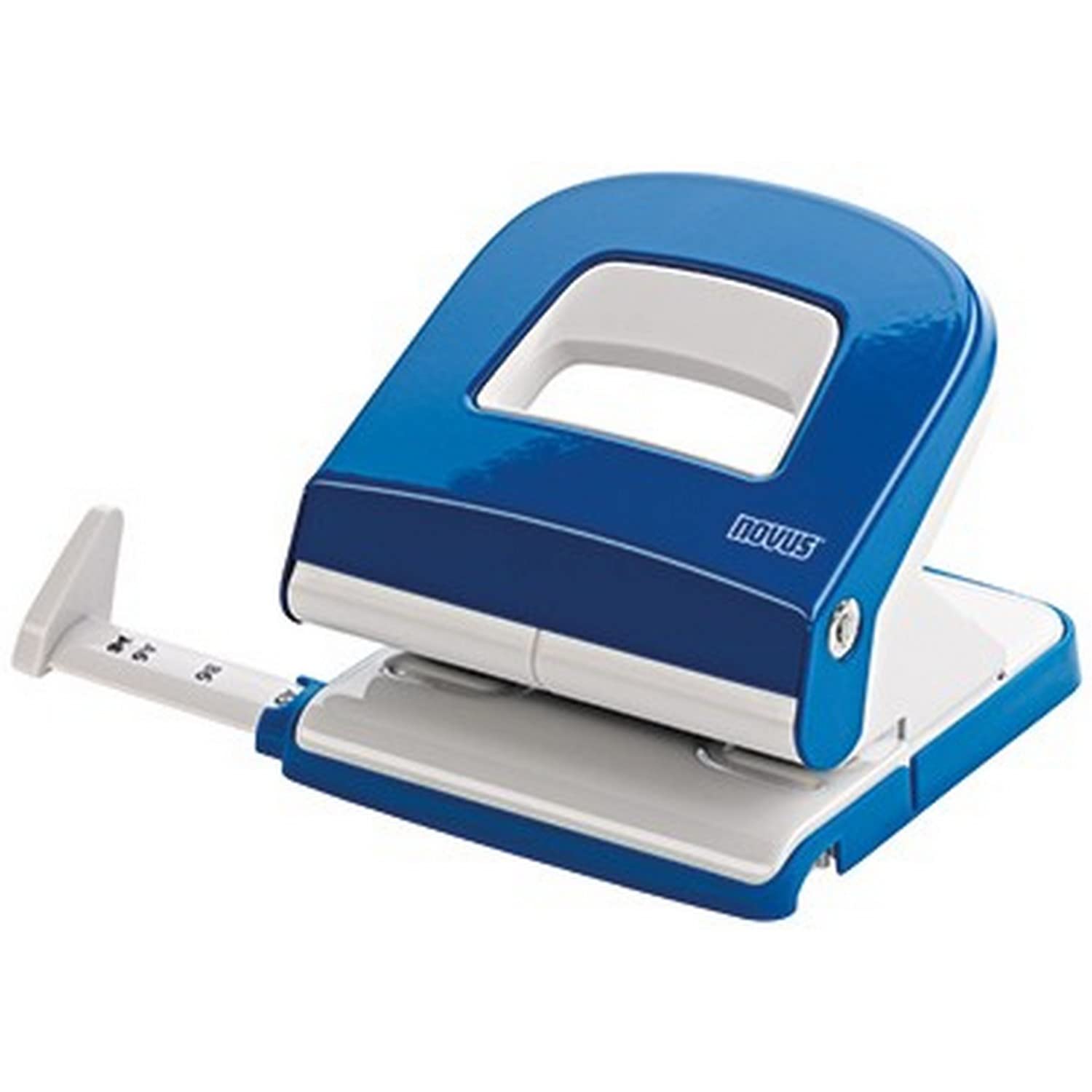 Novus E 225 Hole Punch (25 Sheets of Hole Performance, with Stop Rail, high-Quality Office Puncher), Glossy Black.