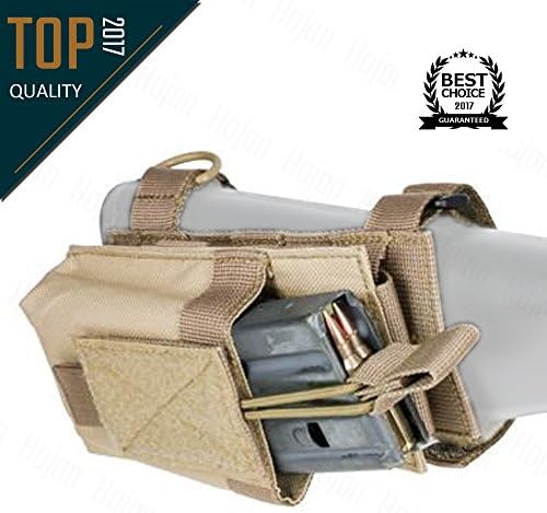 Hojan Outdoor Sports Advanced Mag Pouch Mag Holder With Stock Adapter Stock Riser Shooting Accessories (Tan)