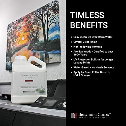Timeless Archival Print Varnish - 1 Quart, Glossy Finish, Highest Quality Canvas Coating, Water Based UV Protection, 100+ Years Certified Archival