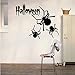 Happy Halloween Spider Wall Decals Window Stickers Halloween Decorations for Kids Rooms Nursery Halloween Party, 22.4 x 14.1 Inch