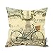 Decorbox Vintage Bike Throw Pillow Case Bicycle Cushion Cover Pillowcase Gift Anniversary Cushion Covers Paris Eiffel Tower