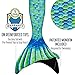 Fin Fun Mermaid Tail, Reinforced Tips, Monofin Included, Aussie Green, Youth 10