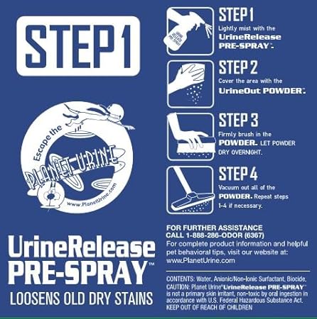 Amazon Com Planet Urine Pet Odor Eliminator System Dog And Cat Urine Remover 24 Oz Urinerelease Prespray 8 Lb Urineout Powder With Scrubbing Brush And Blacklight Pet Supplies
