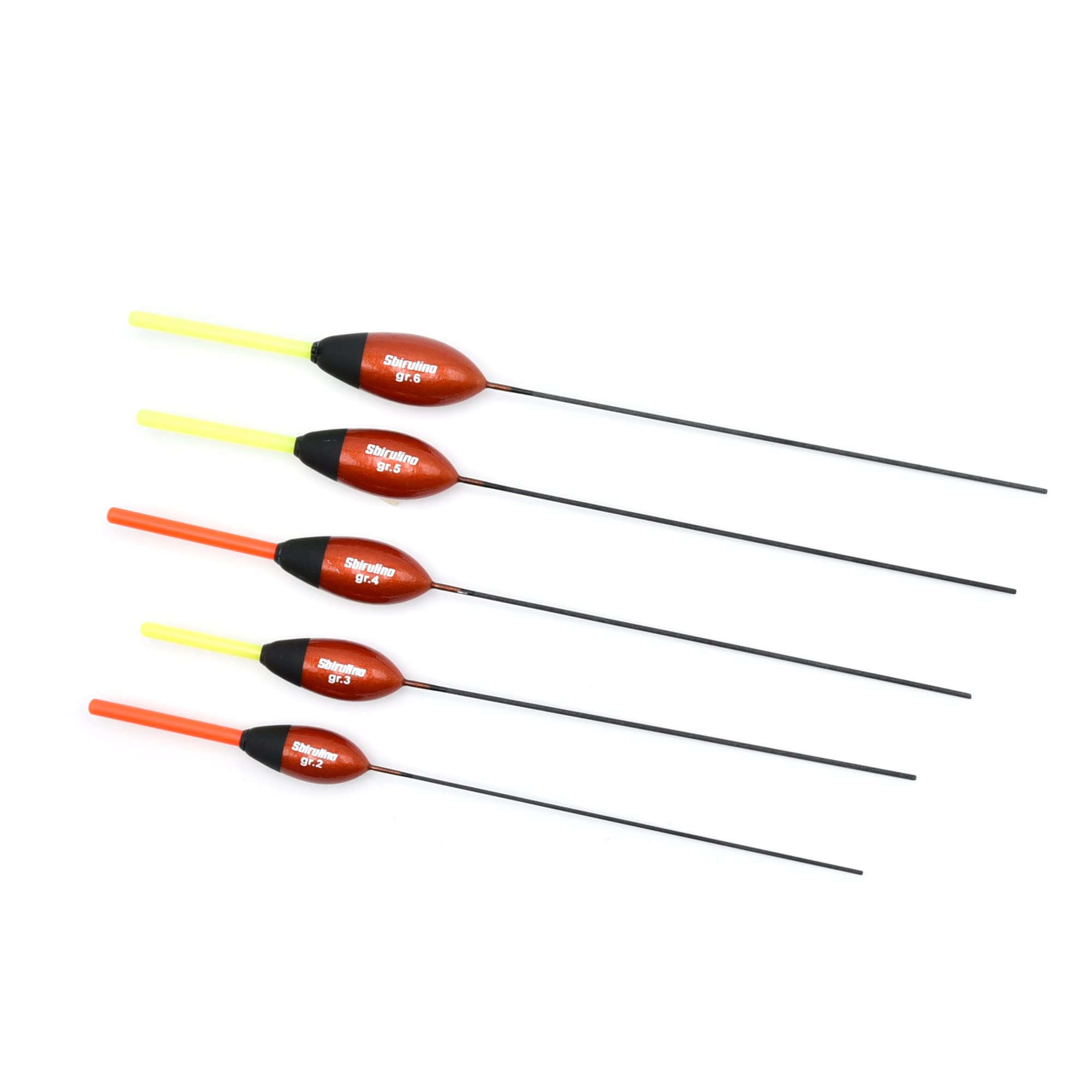 Sbirulino® Set of 5 fishing floats with light holder mm 4.5.
