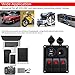 IZTOSS 3 Gang Rocker Switch Panel with Power Socket 3.1A Dual USB Wiring Kits and Decal Sticker Labels DC12V/24V for Marine Boat Car Rv Vehicles Truck Blue Led