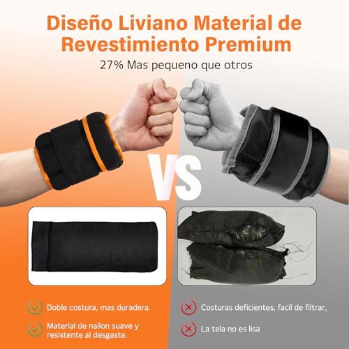 Wodoso Pesas Ajustables para Tobillos 1 par 2 4 6 8 10 Libras Correas de Peso para piernas para Mujeres y Hombres