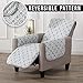 Reversible Recliner Cover. Printed Recliner Chair Covers for Living Room with Secure Straps. Protect from Kids, Dogs and Pets. (Recliner, Storm Grey)