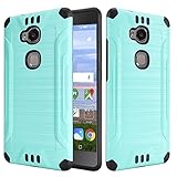 Huawei Sensa 4G LTE [Straight Talk] H710VL H715BL / Honor 5X Armor Case Heavy Duty Brushed Metal Metallic Finish Slim Fit Shock Impact Dual Layer Protection Hybrid TPU Hard Case (Teal)