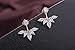 DOMILINA 18K White Gold Plated Clear Crystal Leaf Feather Ear Jacket Earrings Back Ear Cuffs Stud Earring(Rose Gold)