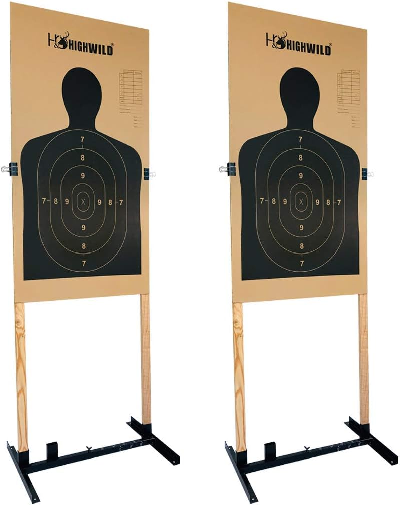 Highwild Adjustable Target Stand Base for Paper Shooting Targets Cardboard Silhouette - H Shape - USPSA/IPSC - IDPA Practice - Upgraded Version (2 Pack) : Sports & Outdoors
