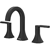 Pfister Vaneri Bathroom Sink Faucet, 8-Inch Widespread, 2-Handle, 3-Hole, NSF Certified, Matte Black Finish, LF049VRIBB