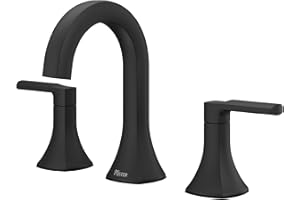 Pfister Vaneri Bathroom Sink Faucet, 8-Inch Widespread, 2-Handle, 3-Hole, NSF Certified, Matte Black Finish, LF049VRIBB