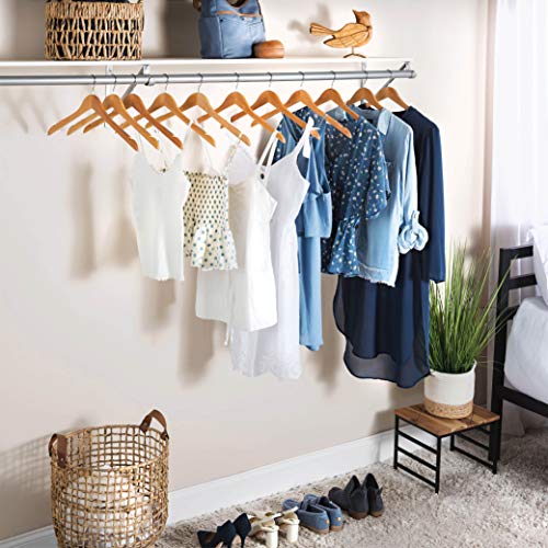 Zober Wooden Hangers w/Rubber Grips 20 Pack Non Slip, Heavy Duty Coat