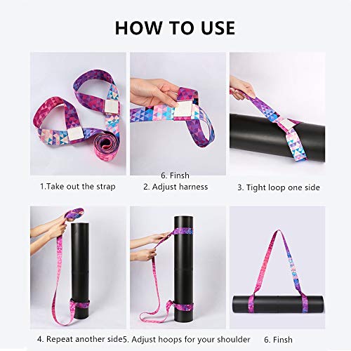 Yoga Mat Strap, Adjustable Sling Carrier and Yoga Mat Straps for Carrying, Doubles Holder As Yoga Strap for Stretching, Durable Cotton Straps Set Mats (Mat Not Included) - Thumbnail 4