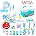 KEDA Kids Doctor Kit Pretend Play Toy Set Durable Dentist Medical Kit 33 Pieces Electronic Stethoscope Gift for Boys and Girls.