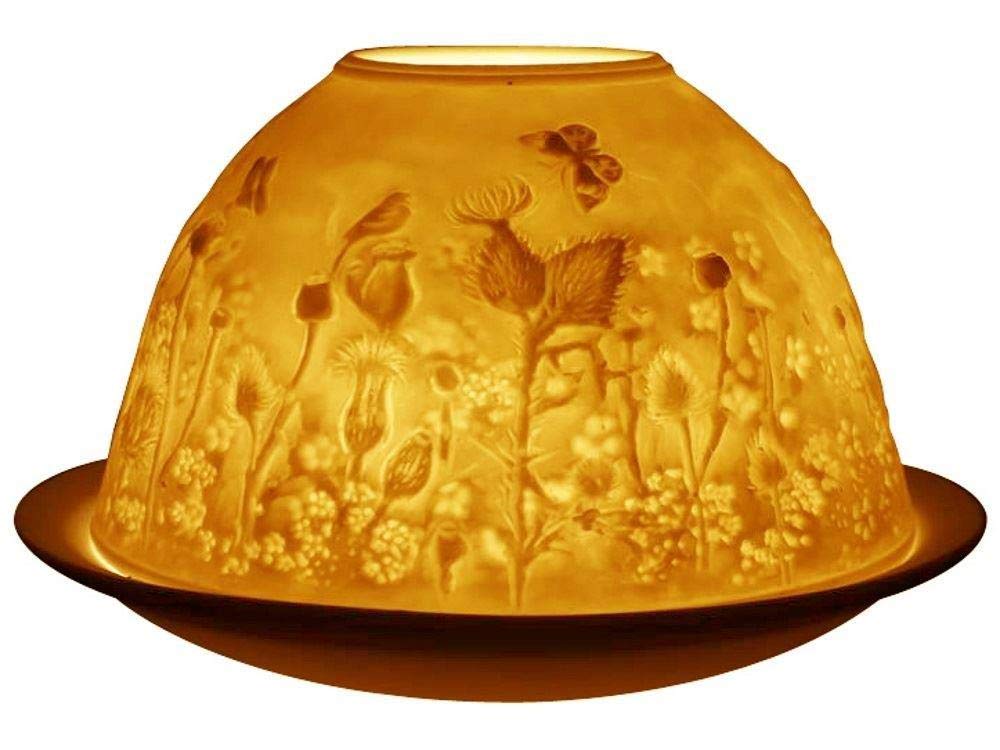Welino Fine Chinese Porcelain Lithophane Tea Light Holder Thistle