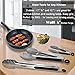 Walfos Food Grade Stainless Steel Kitchen Tongs for Cookig,BBQ - Set of 3, 7 ，9 and 12 Inch Heavy Duty Locking Metal Food Tongs Non-Slip Grip