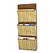 Stock Show Oxford 3 Pockets Magazines&File Hanging Organizer Storage Holder (Bamboo Weaving Pattern)