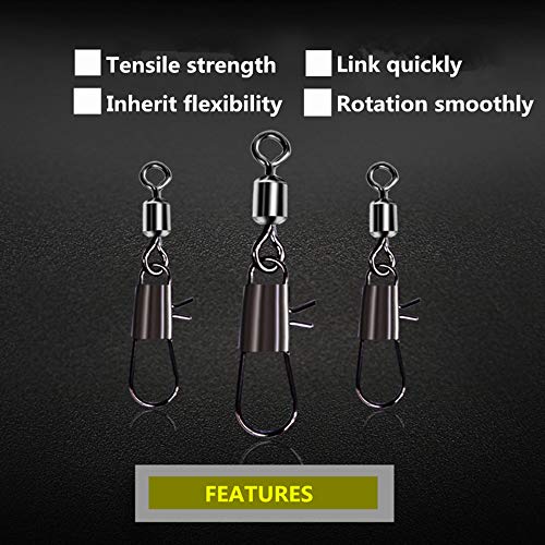 F7 Fishing Angelwirbel mit Sicherheitsverschluss für Süßwasser und Salzwasser, 100 Stück – Bild 4