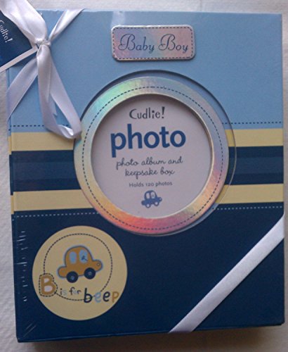 Baby Boy B is for Beep blue photo album and keepsake box Holds 120 Photos