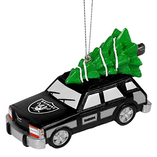 NFL Station Wagon With Christmas Tree Ornament-Oakland Raiders