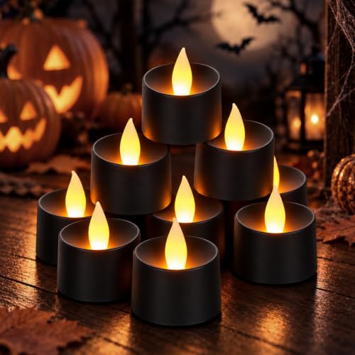 Halloween Flameless Tealight, LED Candles Battery Operated Black 24 Pack at Amazon
