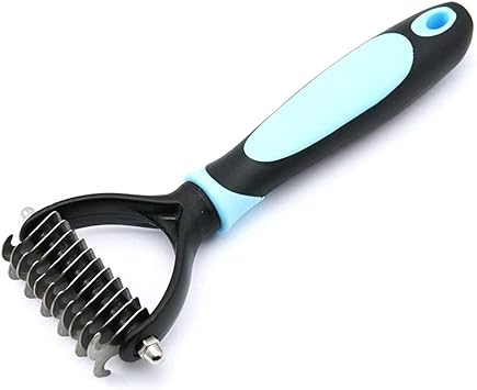 Demeler Rateau Celemoon Pet Demeler Peigne Rateau Double Face 6 11 Dents Coupe Sous Couche Noeud Fourrure Rateau De Toilettage Professionnelle Pour Chiens Et Chats Bleu Amazon Fr Animalerie