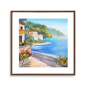 Framed Canvas Wall Art Path Through The Corn at Pourville by Claude Monet Canvas Prints Home Artwork Decoration for Living Room,Bedroom - 16x16 inches