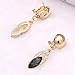 MOOCHI 18K Gold-Plated Black Crystal Beads Big Hollow Chain Necklace Earrings Ring Jewelry Set