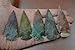5 Pcs Assort Agate Stone Spearhead Arrowhead Point 2 1/2